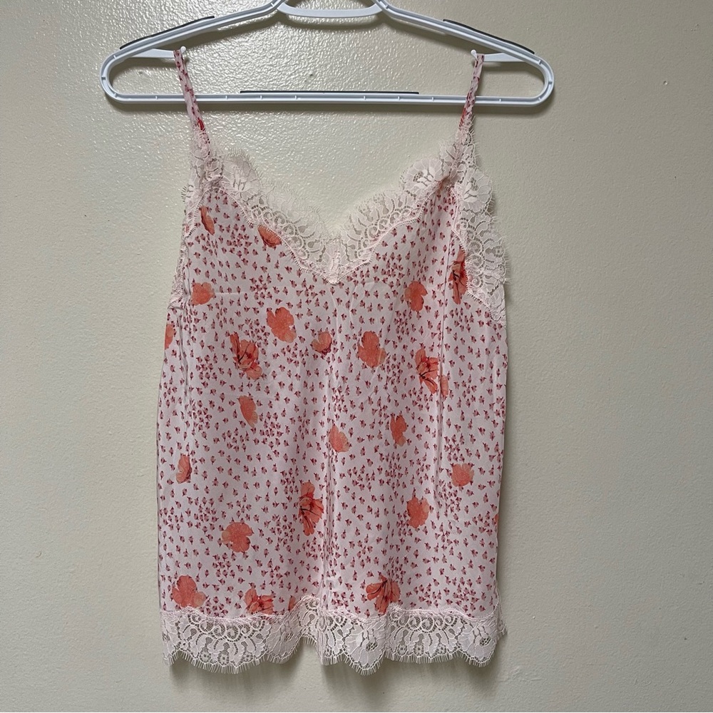 Victoria's Secret Pink Floral Lace Cami Top S y2k Boho Cottagecore Kawaii